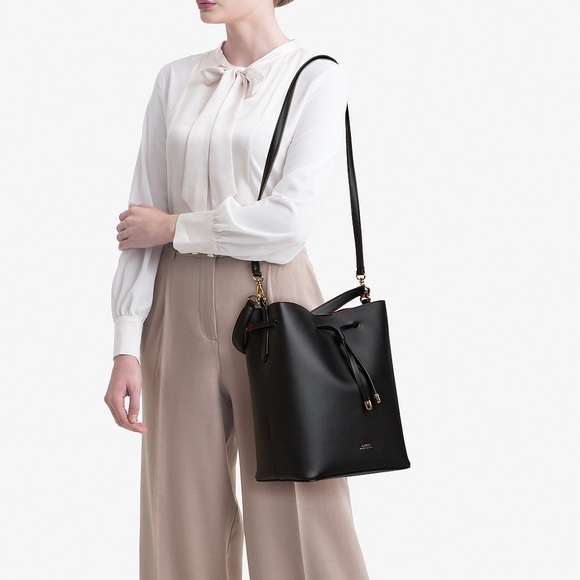 ralph lauren leather debby drawstring bolsa